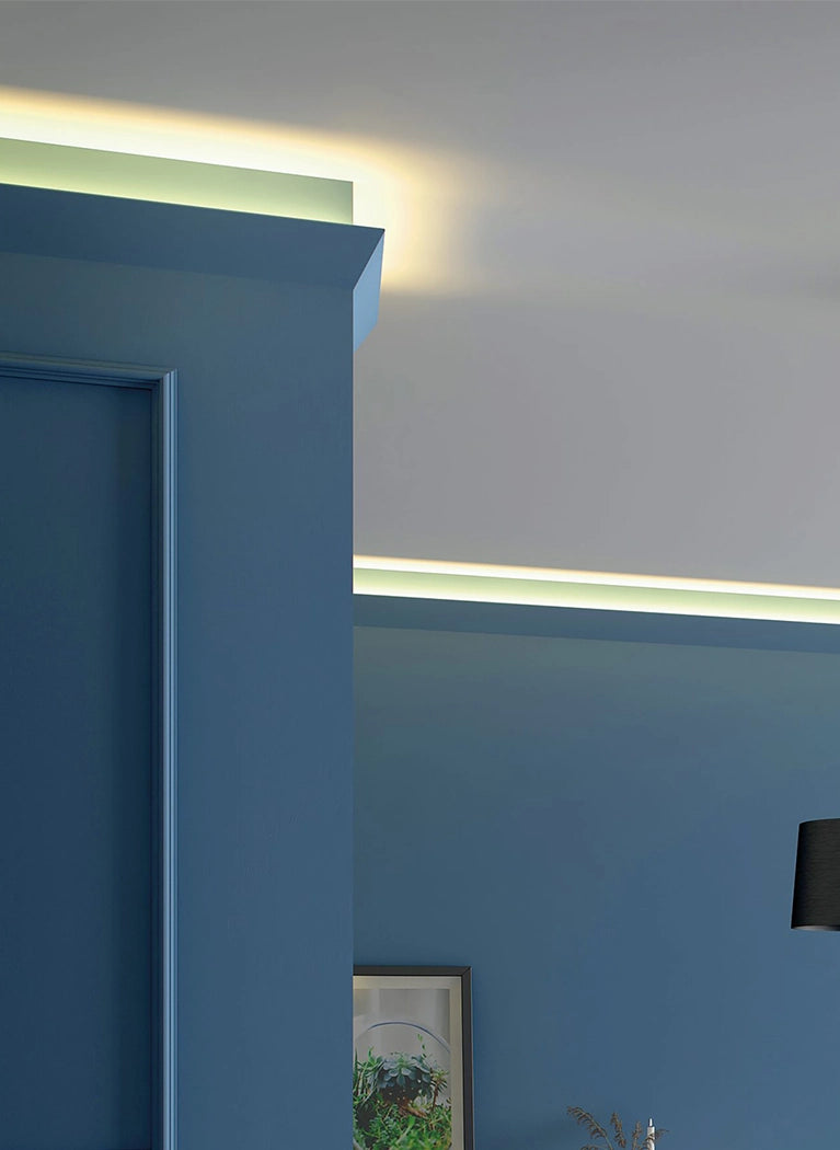NMC Ceiling Coving and cornice collection blue wall and white ceiling Decormania UK